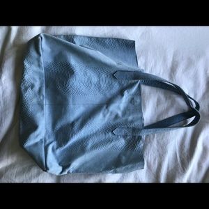 TOP SHOP snakeskin embossed suede tote